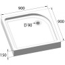 Акриловый поддон 90x90 см BELBAGNO TRAY-BB-A-90-15-W